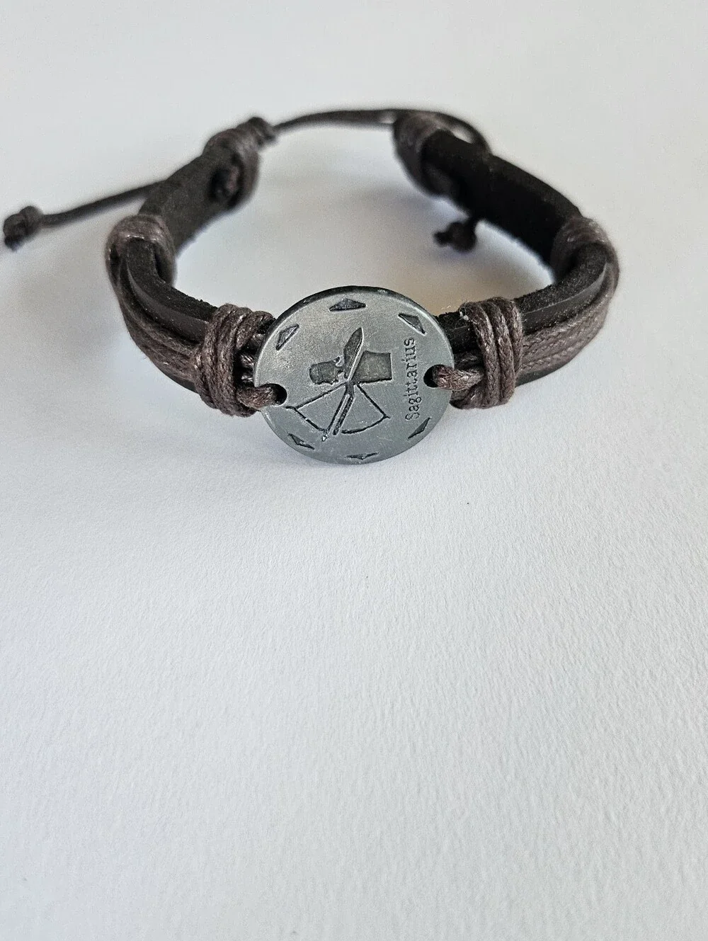 Sagittarius Zodiac leather bracelet. Unisex